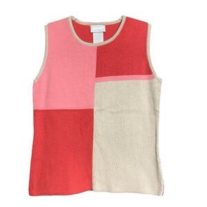 Designers Original knit sweater vest color block size M